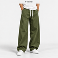 VIGGI Men's NS Plain Straight Fit Trouser – Olive