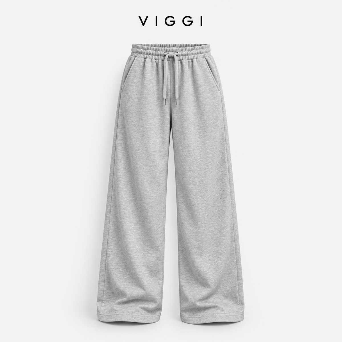 Light Grey Women's Wide Leg Track Pants
