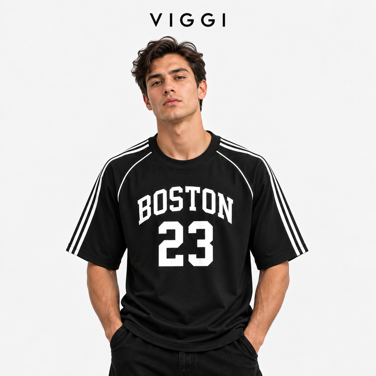 Black Boston 23 Cotton T-Shirt