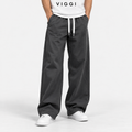 VIGGI Men's NS Plain Straight Fit Trouser – Dark Grey