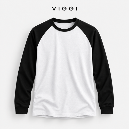 VIGGI Men's Black Raglan Full Sleeve T-Shirt