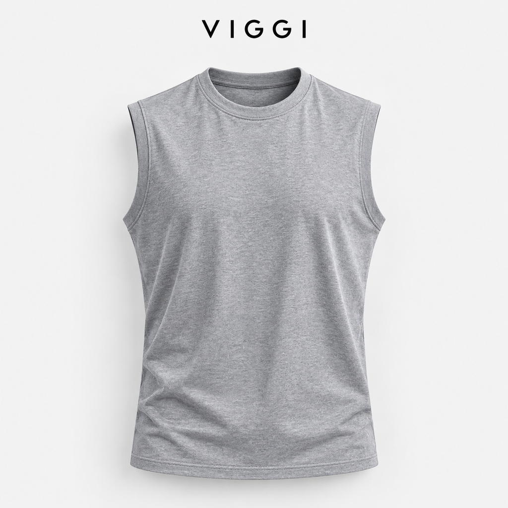 VIGGI Men's Light Grey Sinker Vest