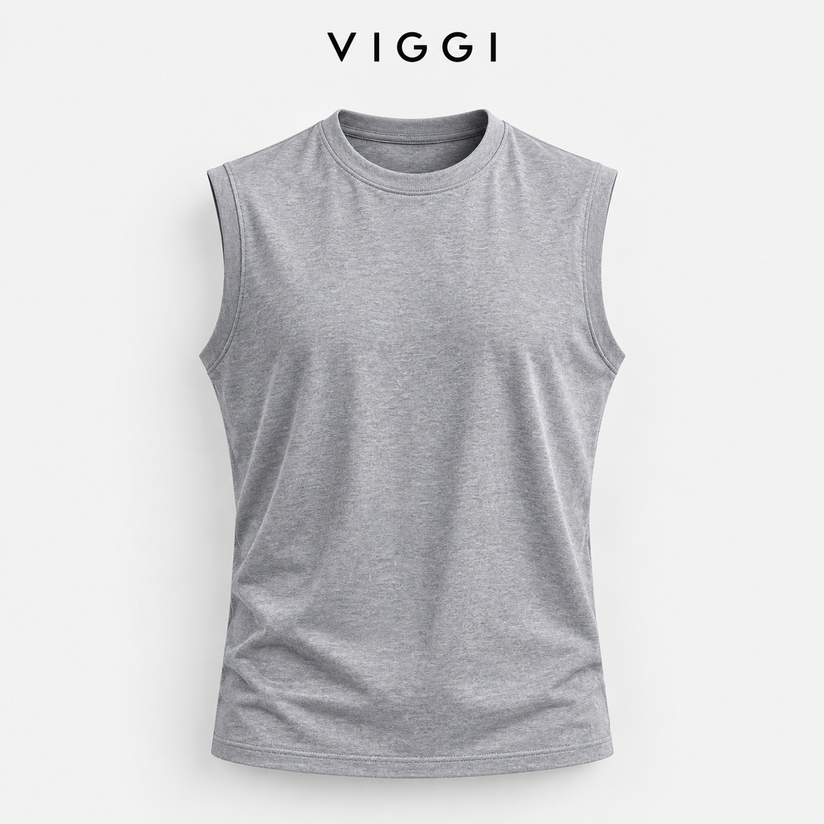 VIGGI Men's Light Grey Sinker Vest