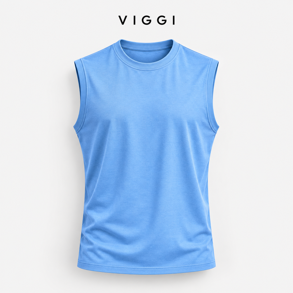 VIGGI Men's Sky Blue Sinker Vest