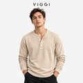 VIGGI Men's Henley T-Shirt - Skin